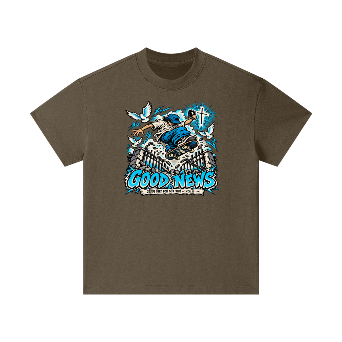GOOD NEWS JESUS DIED FOR OUR SINS - 1 COR. 15:1-4 *that's not a quote Kids T-Shirt