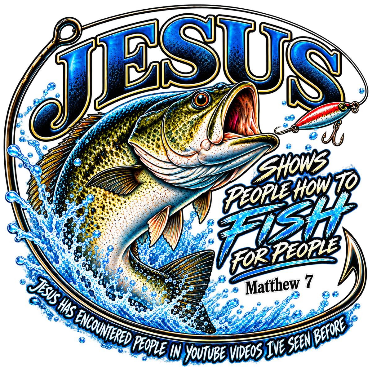 JESUS SHOWS PEOPLE HOW TO FISH FOR PEOPLE MATTHEW 7 JESUS HAS ENCOUNTERED PEOPLE IN YOUTUBE VIDEOS I'VE SEE BEFORE T-Shirt