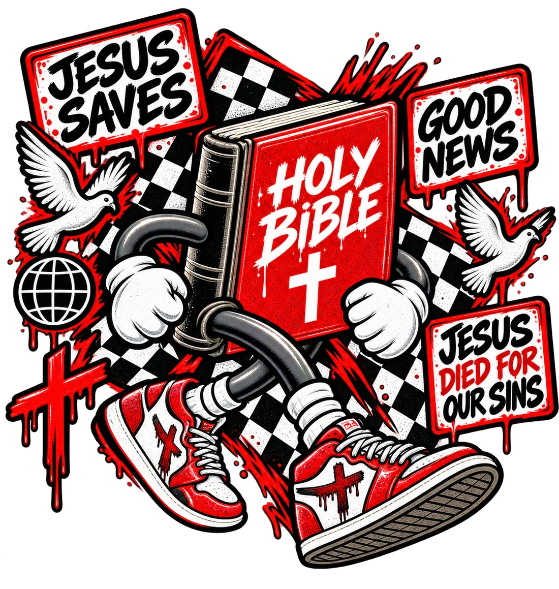 Jesus Saves Holy Bible Good News Jesus Died For Our Sins Kids' Shorts