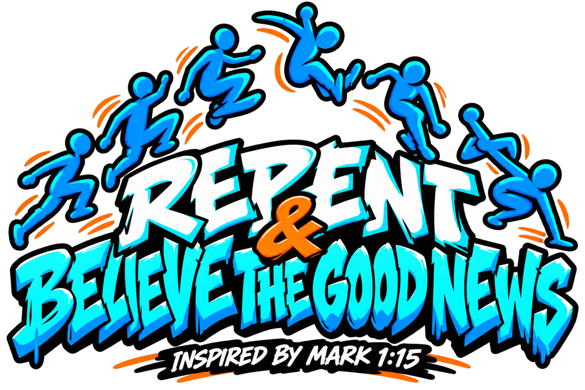 REPENT & BELIEVE THE GOOD NEWS INSPIRED BY MARK 1:15 youth T-shirt